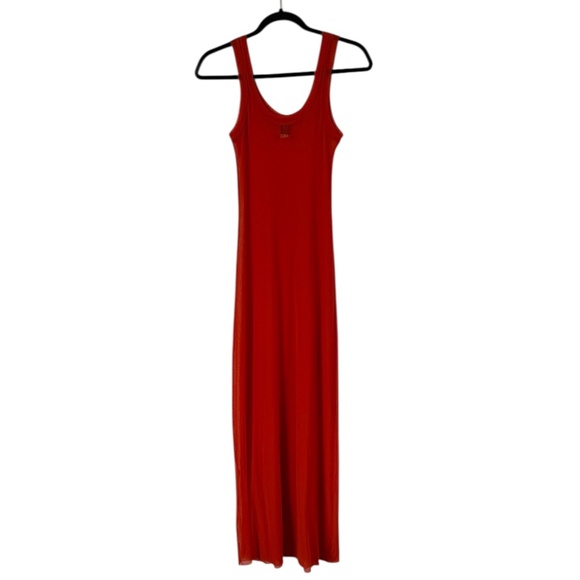 Jean Paul Gaultier Soleil Vintage RED Mesh Body-con Maxi Sleeveless Dress size S - Picture 1 of 11